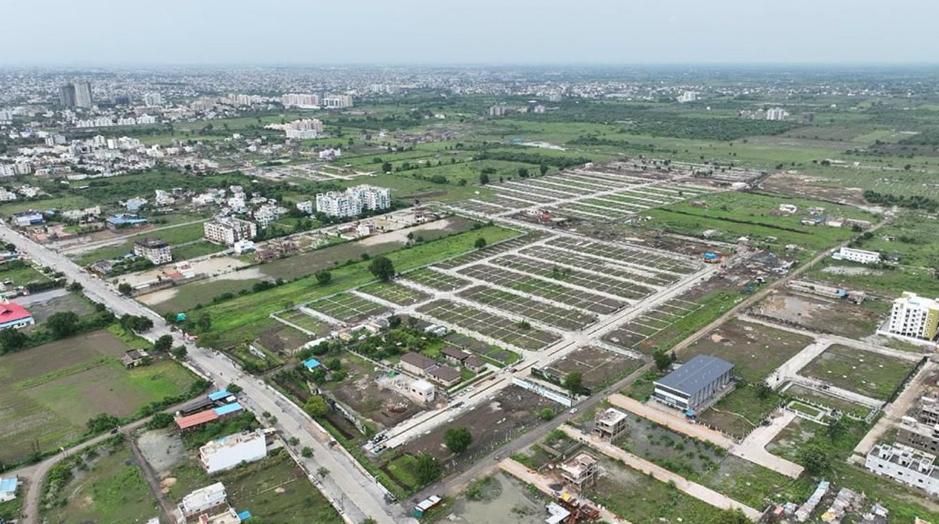 Aerial township view